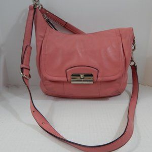 COACH Handbag Leather Kristin Pink Crossbody and Shoulder Straps